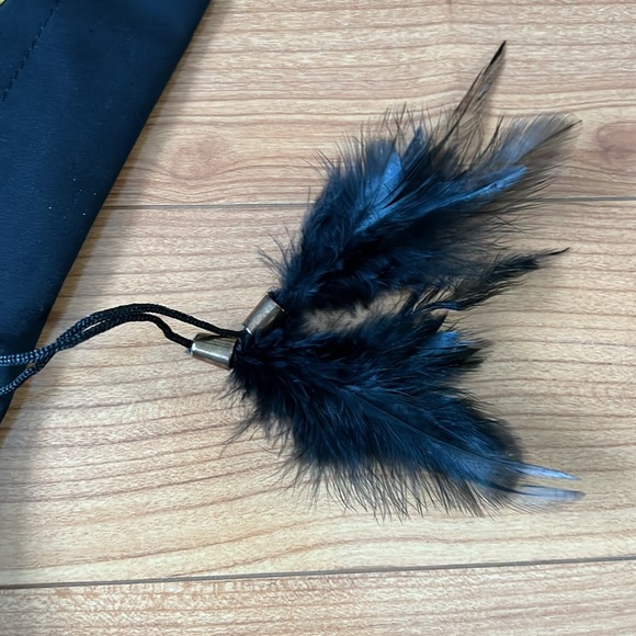 Black Lace-up Feather Tie Pants Sz 40 - Picture 6 of 7